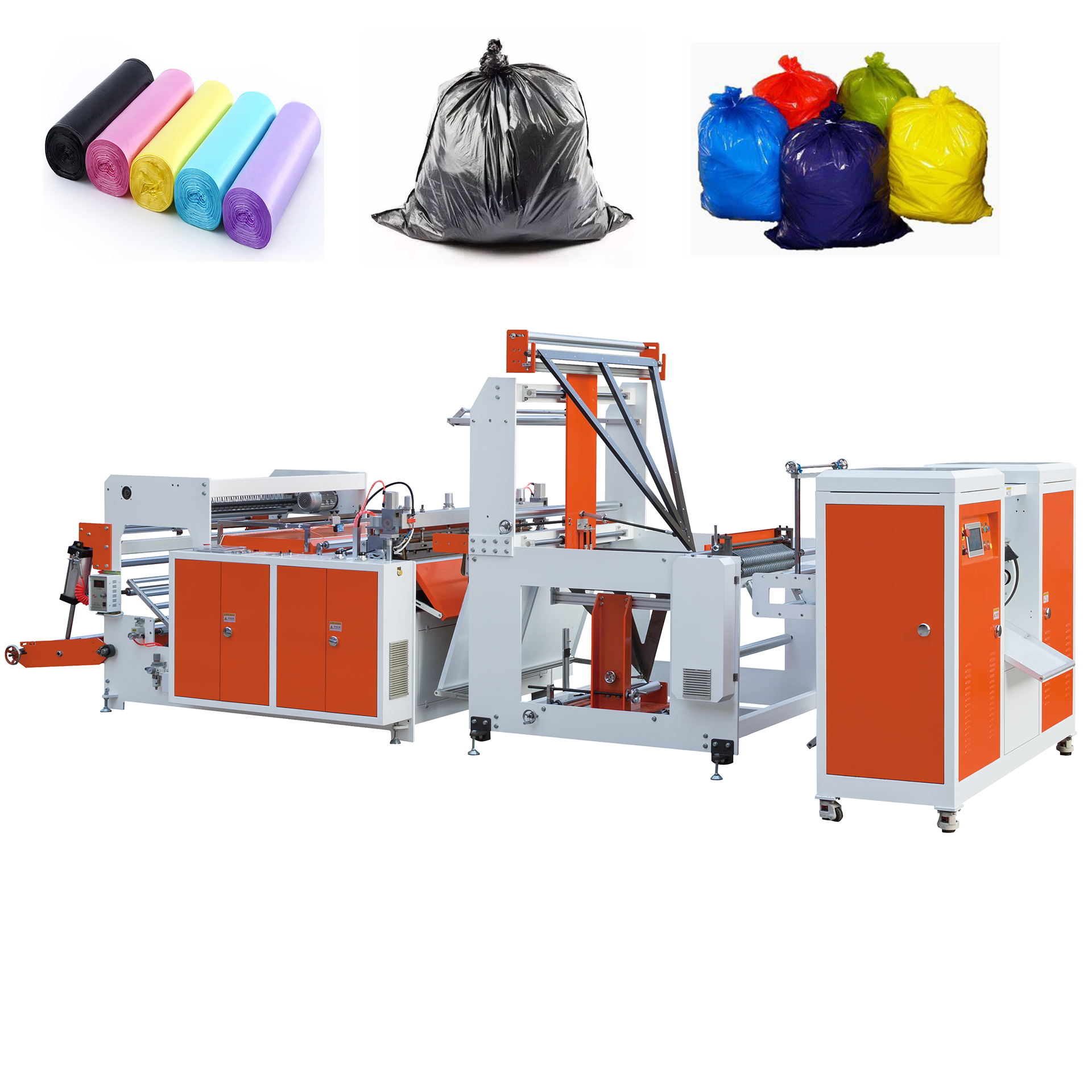 BL1020C-AR Single Line Flat Bag Rolling Machine Auto Bag on Roll Polythene Plastic Garbage Bag Making Machine